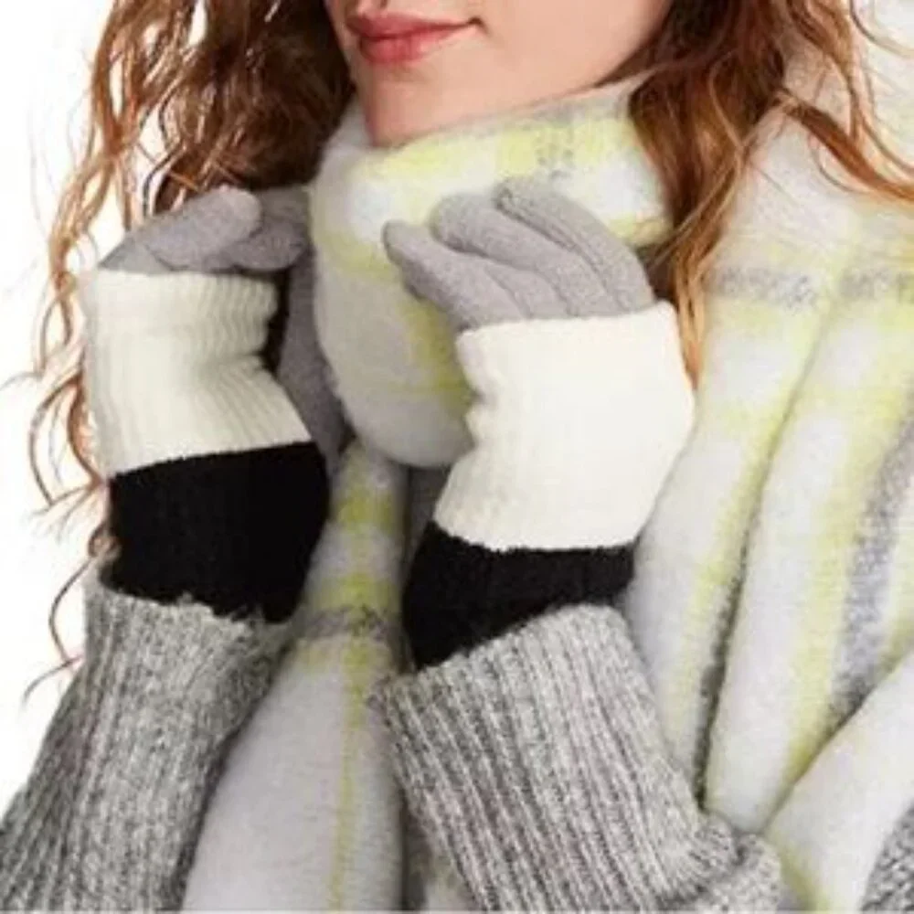 🆕 Steve Madden Women's Color-Blocked Long Cuff Magic Gloves